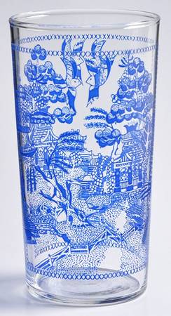 Willow Blue (Stitched Border) by Federal Glass 