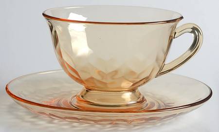 87 Herringbone Optic Amber by Central Glass Works