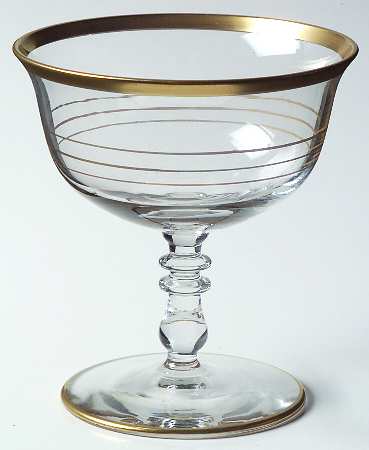 Gold Band (Decoration A, Stem #78) Low Sherbet by Glastonbury - Lotus