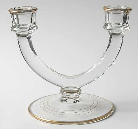 Gold Band (Decoration A, Stem #78) Double Light Candlestick