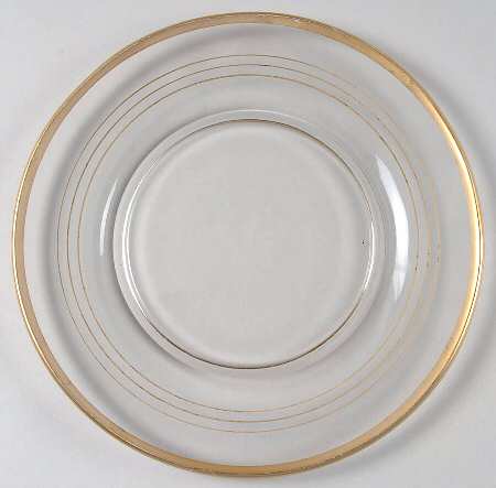 Gold Band (Decoration A, Stem #78) Luncheon Plate by Glastonbury - Lotus