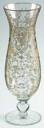 Rose Bud (Gold Encrusted, Stem 86) 10" Footed Vase