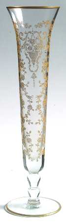 Rose Bud (Gold Encrusted, Stem 86) 10" Footed Bud Vase