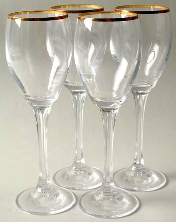 Andante Tall Gold Wine - Set of 4