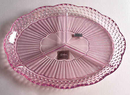 Emily's Attic Pink 13" Oval 3 Part Relish