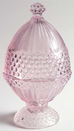 Emily's Attic Pink Egg Shape Candy Dish & Lid