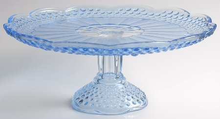 Emily's Attic Blue 11" Diameter Pedestal Cake Stand