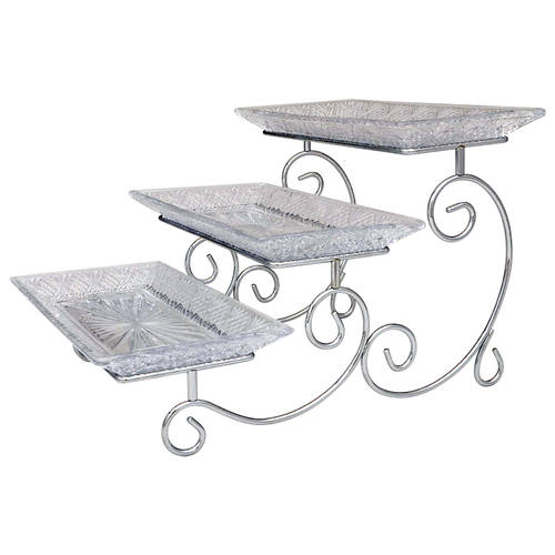 Dublin 3 Step Metal Buffet Stand w/(3)Buffet Trays