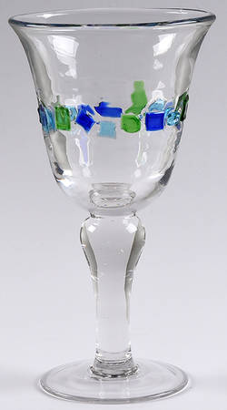Harlequin II (Blue & Green) Water Goblet
