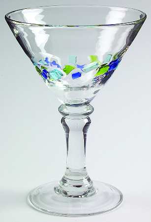 Harlequin II (Blue & Green) Martini Glass