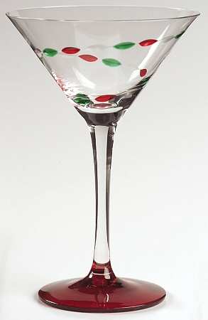Christmas Jewels (Red Foot) Martini Glass