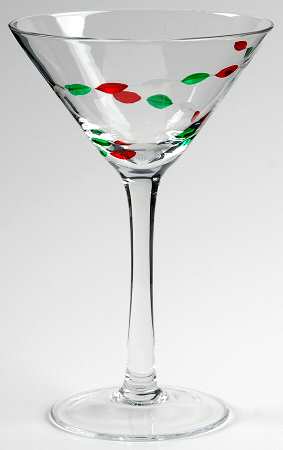 Christmas Jewels (Clear Foot) Martini Glass