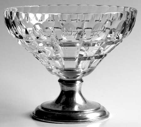 Vernay Round Compote with Sterling Base (Height X Width)