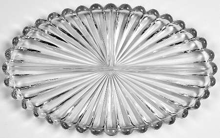 Crystolite (Pressed & Thin Blown) 12" Oval 3 Part Relish