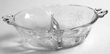 Orchid 8" Divided Oval Queen Ann Dressing Bowl