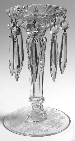 Orchid 7" Candlestick W/Attached Bobeche and 8 Prisms