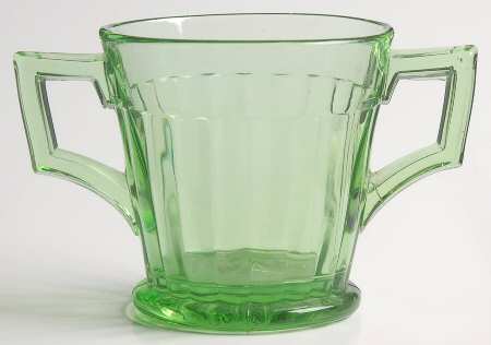 Coarse Rib Green (Moongleam) Open Sugar by Heisey