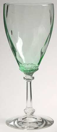 Old Dominion Green (Green Bowl, Clear Stem) Water Goblet