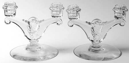Fern Clear (Line 1495) (Set of 2) Double Light Candlestick