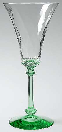 Albemarle Green (Green Stem, Clear Bowl) Water Goblet by Heisey