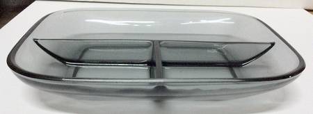 Cabochon Dawn (Smoke) 9" Oblong 3 Part Celery/Relish