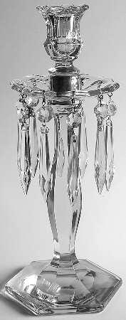 Patrician Clear (Line 5) Candelabra (9"Base,Socket,Bobeche & 10 Prisms)