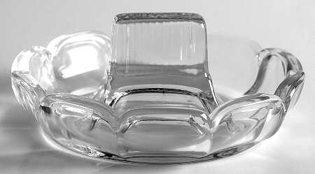 Wide Flat Panel Clear Ashtray with Match Box Center