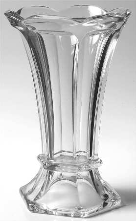 Wide Flat Panel Clear 10" Flared Vase