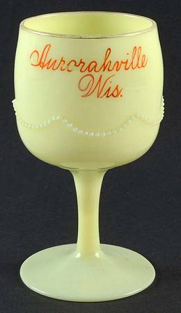 Beaded Swag Custard Water Goblet by Heisey