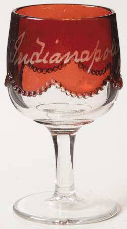 Beaded Swag Ruby Flash Wine Glass