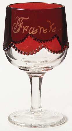 Beaded Swag Ruby Flash Wine Glass