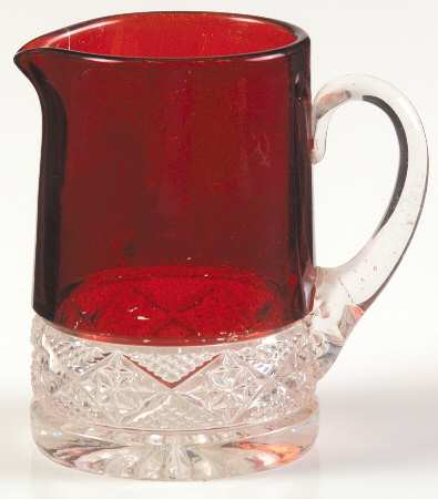 Square in Diamond Point Ruby Flash Creamer