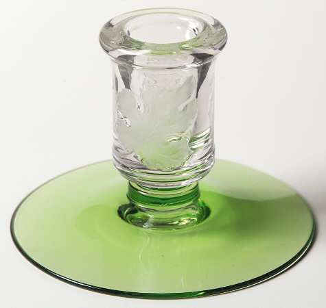 Oak Leaf Green and Clear (Line 116) by Heisey