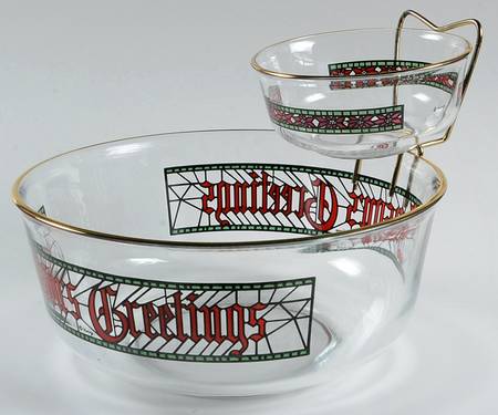 HUZ1 Chip & Dip Bowls with Metal Holder