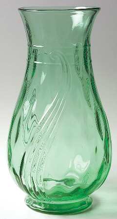 Swirl Green (Line 4223) 12" Flower Vase