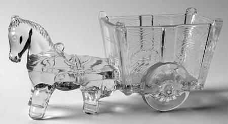 Animals & Figurines Large Horse with Cart by Haley Glass Co