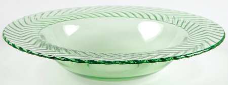 Herringbone Green (Moongleam) Rim Soup Bowl