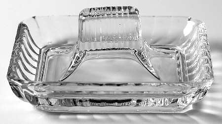 Old Gold Clear Ashtray with Match Box Center