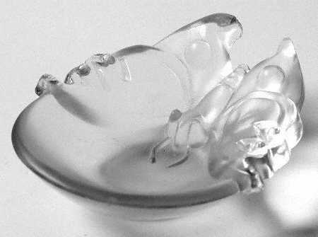 Cathay Clear Frosted #5006 Butterfly Ashtray