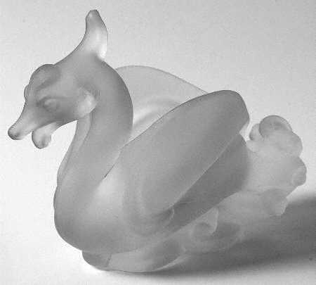 Cathay Clear Frosted Phoenix Bowl