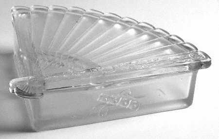 Cathay Clear Frosted Fan Shape Sweet Meat & Lid