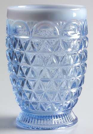 Laced Edge Blue Opalescent (Katy) by Imperial Glass-Ohio