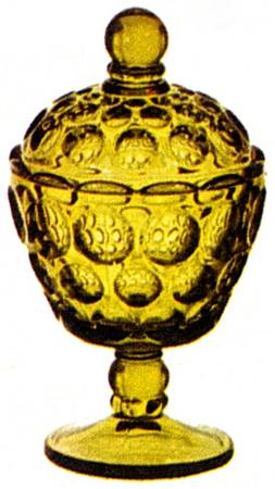 Provincial Green Tall Footed Candy Box with Lid