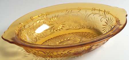 Daisy Amber Oval Vegetable Bowl