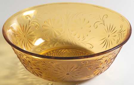 Daisy Amber 9" Large Fruit Bowl