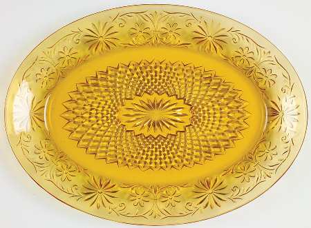 Daisy Amber 10" Oval Platter