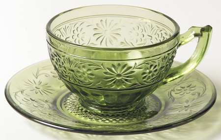 Daisy Green (Avocado) Cup & Saucer Set