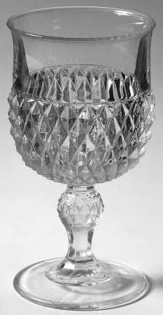 Diamond Point Clear Water Goblet