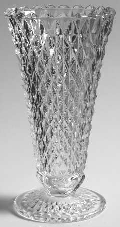 Diamond Point Clear Flower Vase