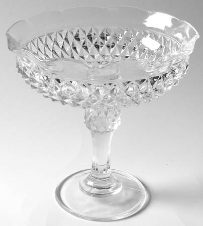 Diamond Point Clear Candleholder/Compote